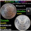 ***Auction Highlight*** 1885-cc Rainbow Toned GSA Hoard Morgan Dollar $1 Grades GEM Unc (fc)