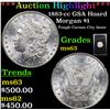 Image 1 : ***Auction Highlight*** 1883-cc GSA Hoard Morgan Dollar $1 Grades Select Unc (fc)
