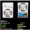 Image 1 : NGC 1881-s Morgan Dollar $1 Graded ms65 By NGC