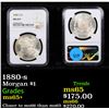 Image 1 : NGC 1880-s Morgan Dollar $1 Graded ms65+ By NGC