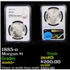 Image 1 : NGC 1885-o Morgan Dollar $1 Graded ms65+ By NGC