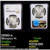 Image 1 : NGC 1880-s Morgan Dollar $1 Graded ms65 By NGC