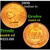 Image 1 : 1906 Indian Cent 1c Graded Choice Unc RD By USCG
