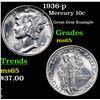 Image 1 : 1936-p Mercury Dime 10c Grades GEM Unc