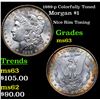 Image 1 : 1889-p Colorfully Toned Morgan Dollar $1 Grades Select Unc