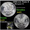 Image 1 : 1881-s /s Vam 8  Morgan Dollar $1 Grades GEM Unc