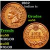 Image 1 : 1862 Indian Cent 1c Grades Select AU