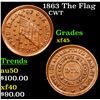 Image 1 : 1863 The Flag Civil War Token 1c Grades xf+