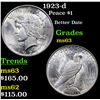 Image 1 : 1923-d Peace Dollar $1 Grades Select Unc