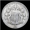 Image 2 : 1867 no rays Shield Nickel 5c Grades vf++