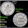 Image 1 : 1853 Three Cent Silver 3cs Grades vf++