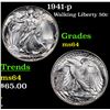 Image 1 : 1941-p Walking Liberty Half Dollar 50c Grades Choice Unc