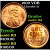 Image 1 : 1909 VDB Lincoln Cent 1c Grades Gem+ Unc RD
