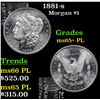 Image 1 : 1881-s Morgan Dollar $1 Grades GEM+ PL