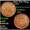 Image 1 : 1863 The Flag Civil War Token 1c Grades xf+