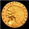 Image 2 : 1913-p Gold Indian Quarter Eagle $2 1/2 Grades Choice AU/BU Slider