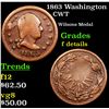 Image 1 : 1863 Washington Civil War Token 1c Grades f details