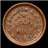 Image 2 : 1863 Exclusive Trade In Groceries F-MI-525-6-4A R5 Civil War Token 1c Grades Choice AU