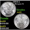 Image 1 : 1884-o Morgan Dollar $1 Grades GEM+ Unc
