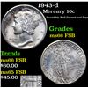 Image 1 : 1943-d Mercury Dime 10c Grades GEM+ FSB