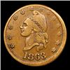 Image 2 : 1863 Evil Liberty Cap F-1/131a RPD Civil War Token 1c Grades vf++
