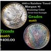 Image 1 : 1885-o Rainbow Toned Morgan Dollar $1 Grades GEM Unc