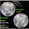 Image 1 : 1934-p Peace Dollar $1 Grades Select+ Unc