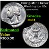 Image 1 : 1967-p Mint Error Washington Quarter 25c Grades Choice Unc