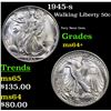 Image 1 : 1945-s Walking Liberty Half Dollar 50c Grades Choice+ Unc