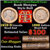 Image 1 : Mixed small cents 1c orig shotgun roll, 1919-d Wheat Cent, 1892 Indian cent other end, McDonalds Wra