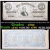 Image 1 : 1864 $50 Confederate States of America Richmond CSA Bank Note T-66 Grades xf
