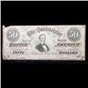 Image 2 : 1864 $50 Confederate States of America Richmond CSA Bank Note T-66 Grades xf