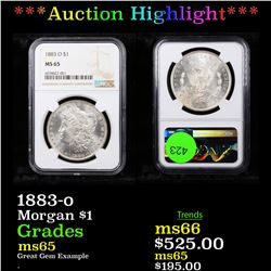 ***Auction Highlight*** NGC 1883-o Morgan Dollar $1 Graded ms65 By NGC (fc)