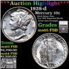 Image 1 : ***Auction Highlight*** 1928-d Mercury Dime 10c Graded ms65 FSB By SEGS (fc)