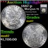***Auction Highlight*** 1887-p Morgan Dollar $1 Graded ms67 By SEGS (fc)