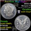 Image 1 : ***Auction Highlight*** 1921-d Morgan Dollar $1 Graded Unc+ DMPL By USCG (fc)