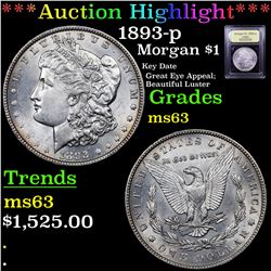 ***Auction Highlight*** 1893-p Morgan Dollar $1 Graded Select Unc By USCG (fc)