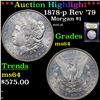 Image 1 : ***Auction Highlight*** 1878-p Rev '79 Morgan Dollar $1 Graded Choice Unc By USCG (fc)