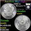 Image 1 : ***Auction Highlight*** 1881-o Morgan Dollar $1 Graded Choice+ Unc By USCG (fc)