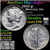 Image 1 : ***Auction Highlight*** 1921-p Mercury Dime 10c Graded Select Unc FSB By USCG (fc)