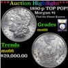 Image 1 : ***Auction Highlight*** 1890-p TOP POP Morgan Dollar $1 Graded GEM+ Unc By USCG (fc)