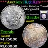 Image 1 : ***Auction Highlight*** 1886-o Rainbow Toned Morgan Dollar $1 Graded Select Unc By USCG (fc)
