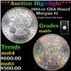 Image 1 : ***Auction Highlight*** 1883-cc GSA Hoard Morgan Dollar $1 Grades Select+ Unc (fc)