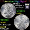 Image 1 : ***Auction Highlight*** 1891-s Morgan Dollar $1 Graded Choice+ Unc By USCG (fc)