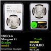 Image 1 : NGC 1880-s Morgan Dollar $1 Graded ms65 By NGC