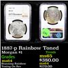 Image 1 : NGC 1887-p Rainbow Toned Morgan Dollar $1 Graded ms64 By NGC
