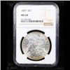 Image 2 : NGC 1887-p Rainbow Toned Morgan Dollar $1 Graded ms64 By NGC