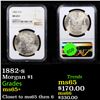 Image 1 : NGC 1882-s Morgan Dollar $1 Graded ms65+ By NGC