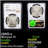 Image 1 : NGC 1880-s Morgan Dollar $1 Graded ms65 By NGC