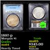 Image 1 : PCGS 1897-p Morgan Dollar $1 Graded ms64 By PCGS